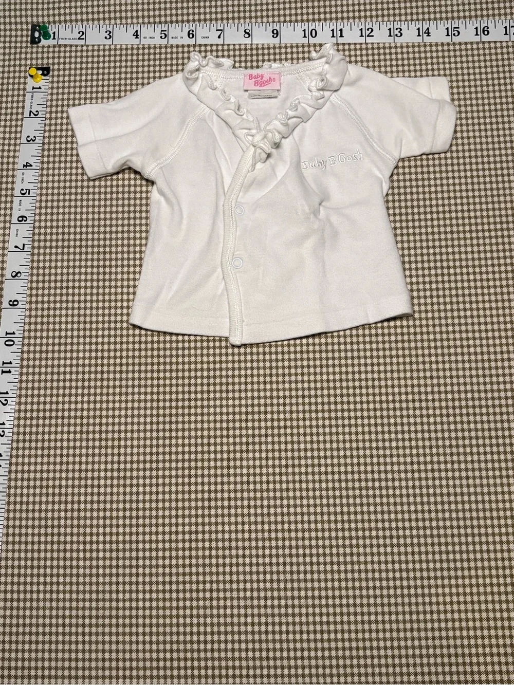 Baby B’gosh White Ruffle Snap Wrap Shirt | Estimated 0–3 Months